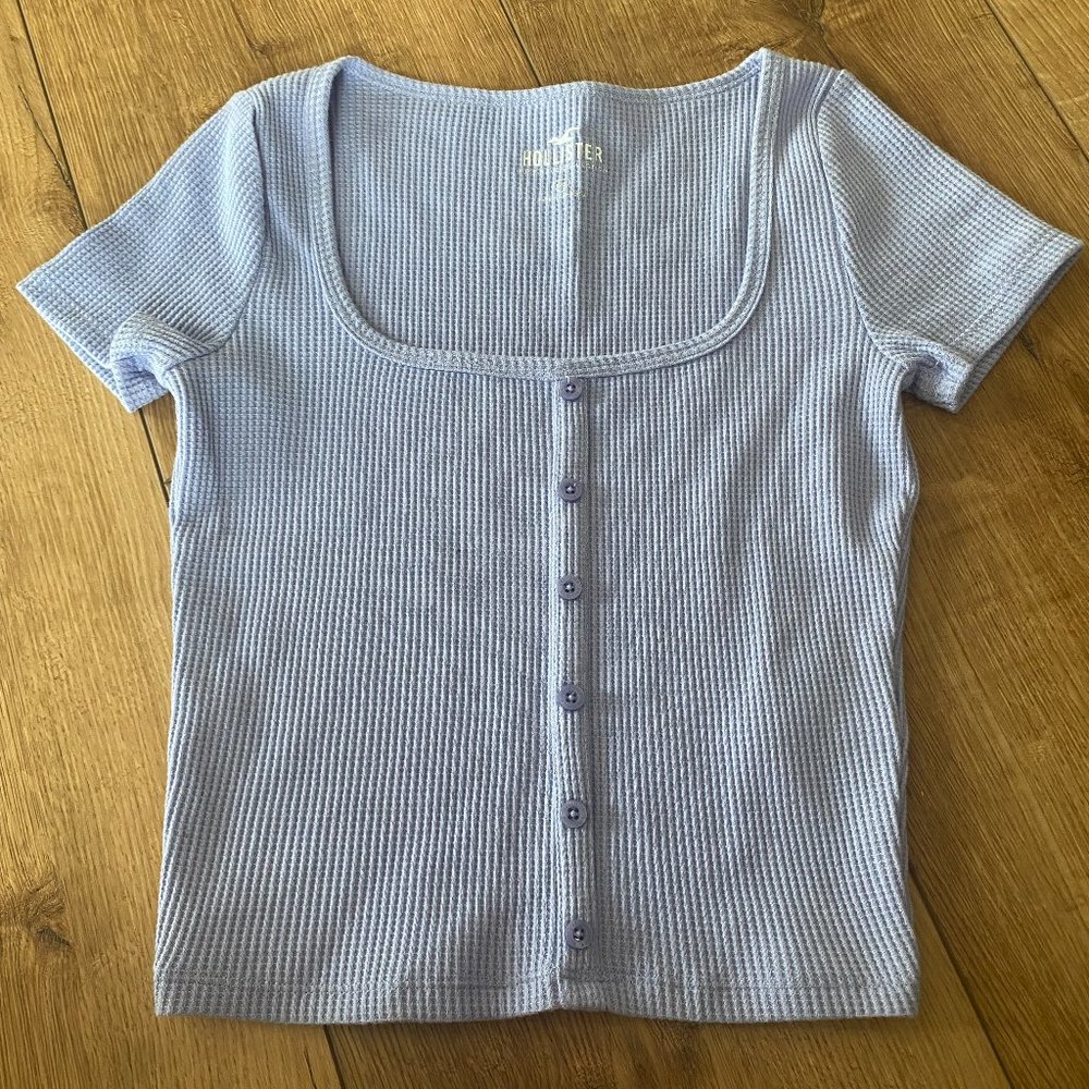 Hollister Waffle Button Down Tee